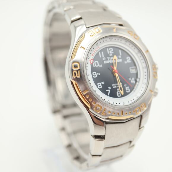 Timex Expedition Alarm Bezel Indiglo Stainless Steel 40mm Watch w New Battery - Picture 10 of 14